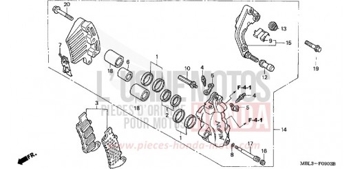 MACHOIRE DE FREIN AVANT G. (NT650V2/3/4/5) NT650V5 de 2005